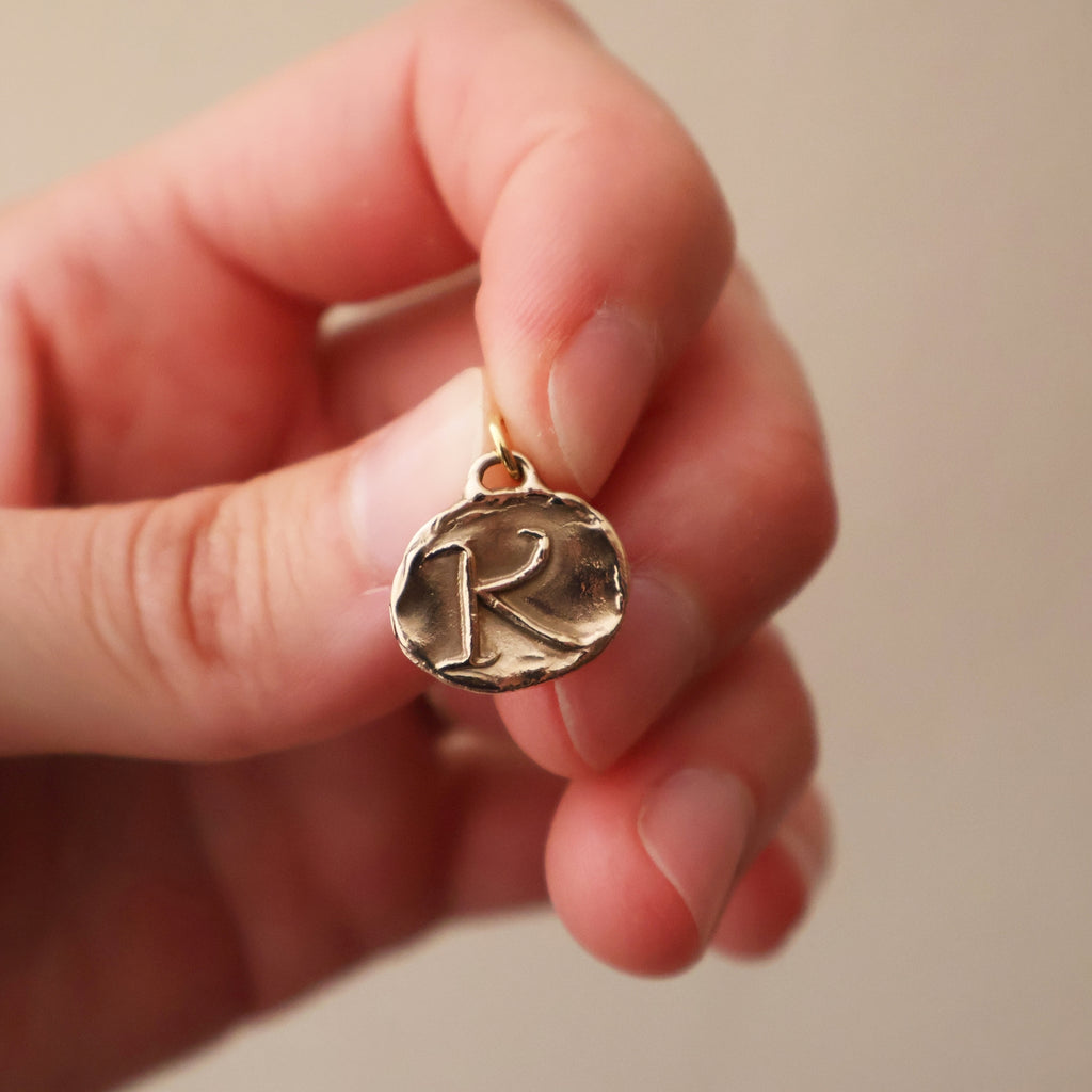 Personalised Bronze Initial Pendant - MADE TO ORDER
