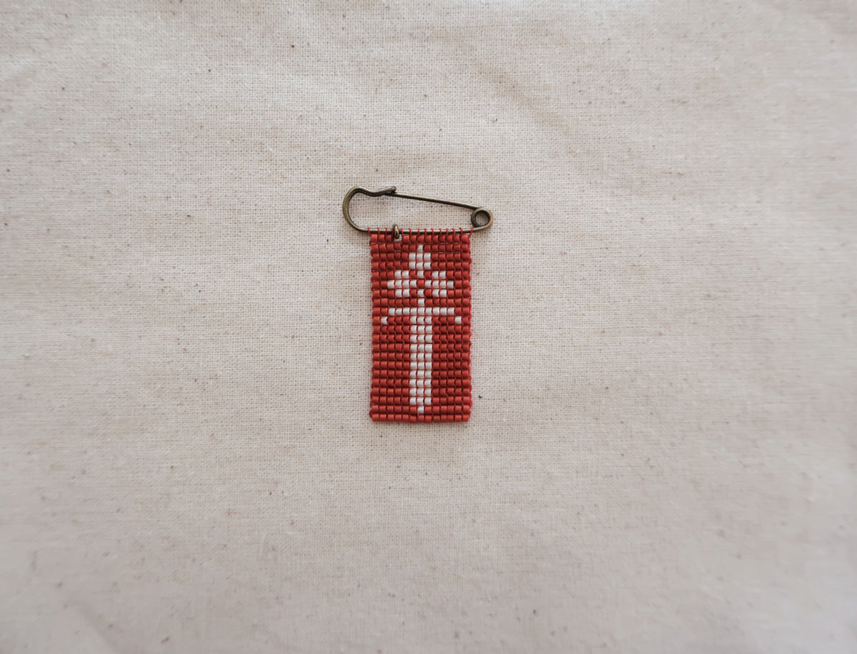 Warrior Miyuki Glass Bead Brooch