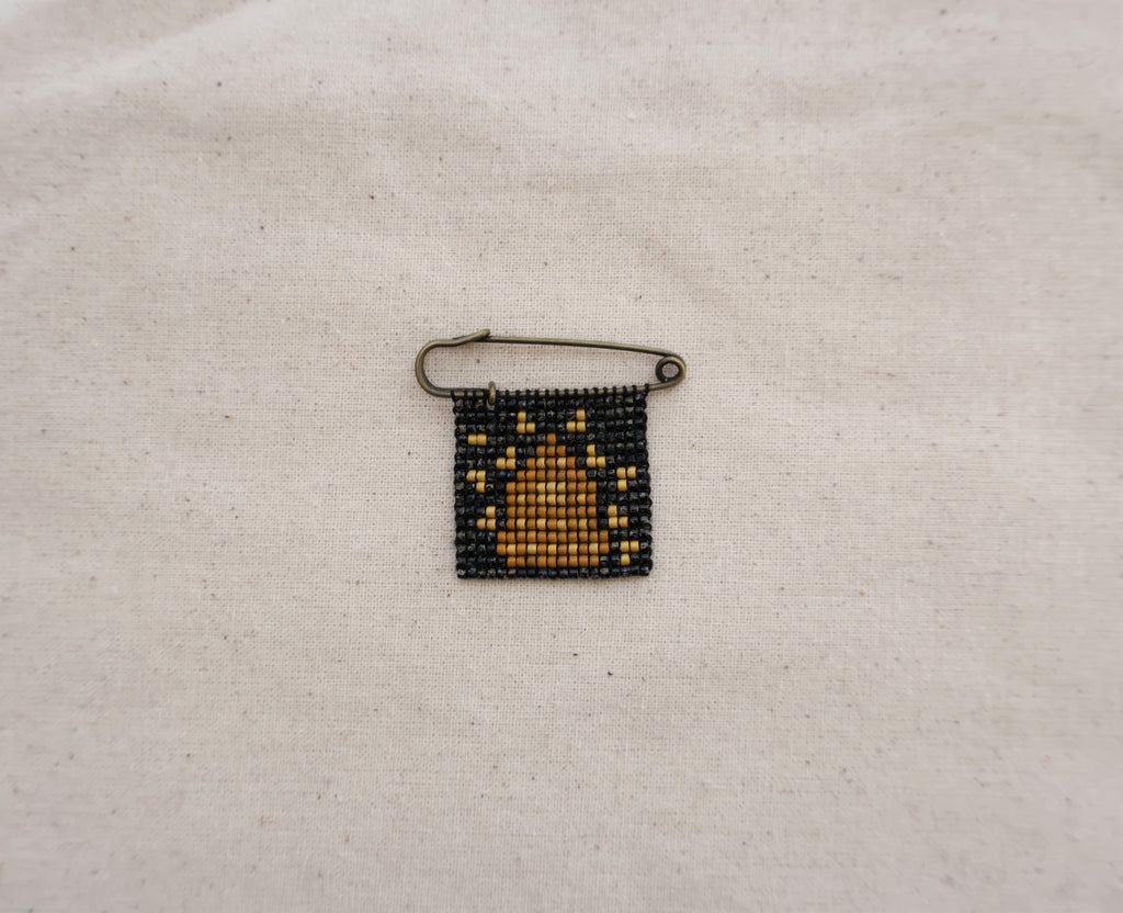 Bee Skep Miyuki Glass Bead Brooch