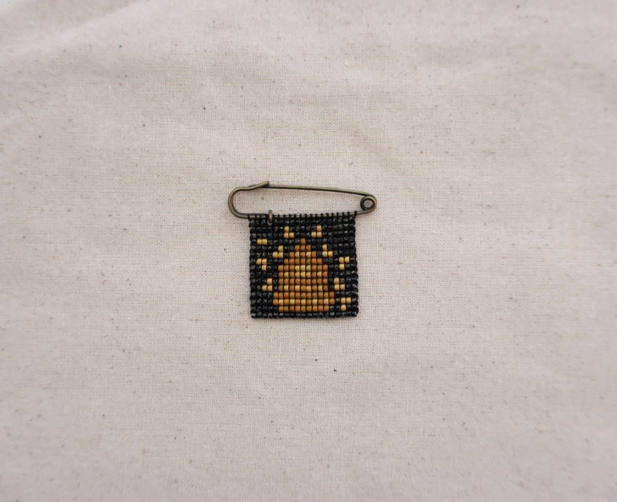 Bee Skep Miyuki Glass Bead Brooch