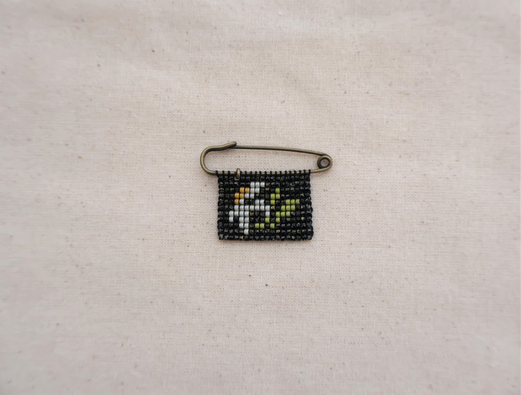 Chamomile Miyuki Glass Bead Brooch