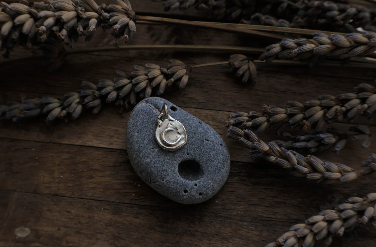 Handcrafted Sterling Silver Crescent Moon Pendant II