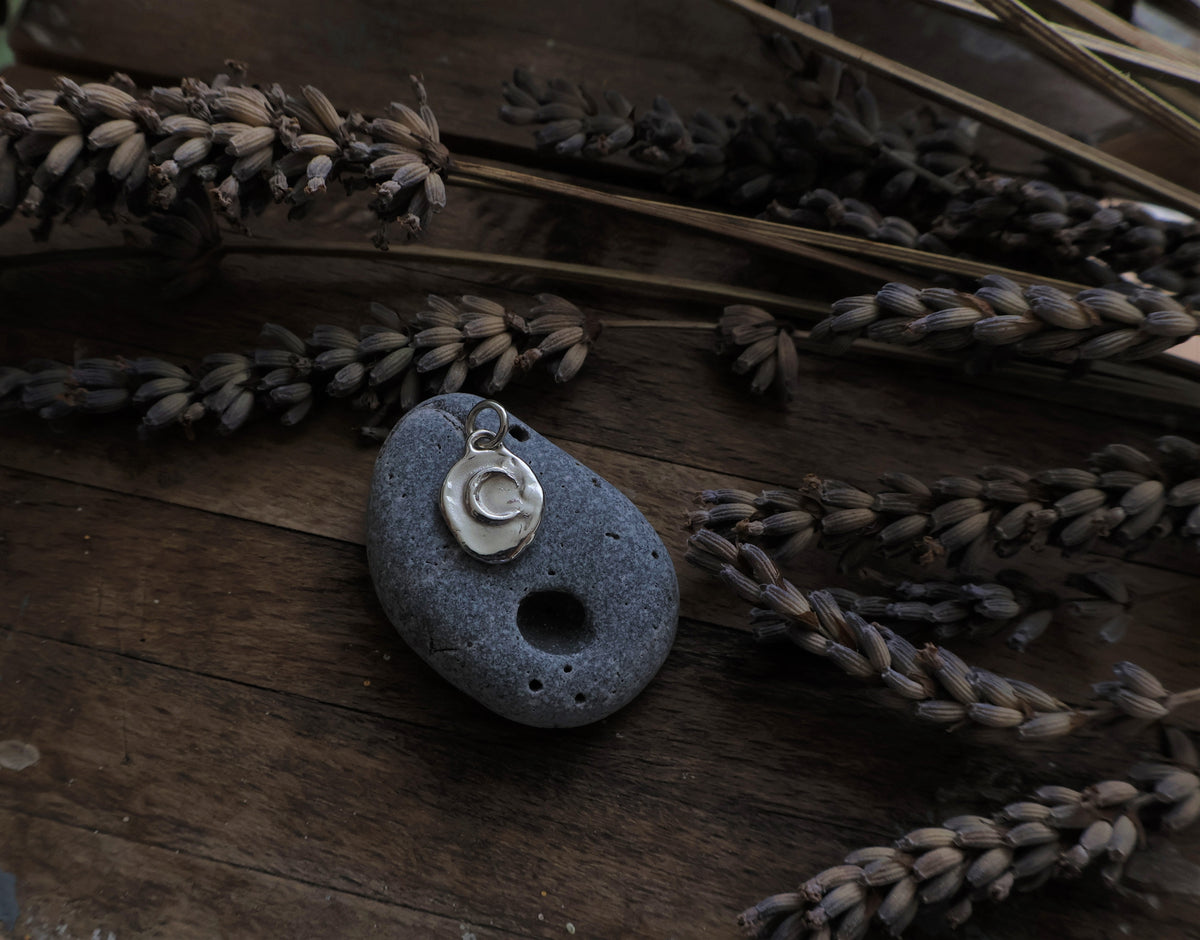 Handcrafted Sterling Silver Crescent Moon Pendant I