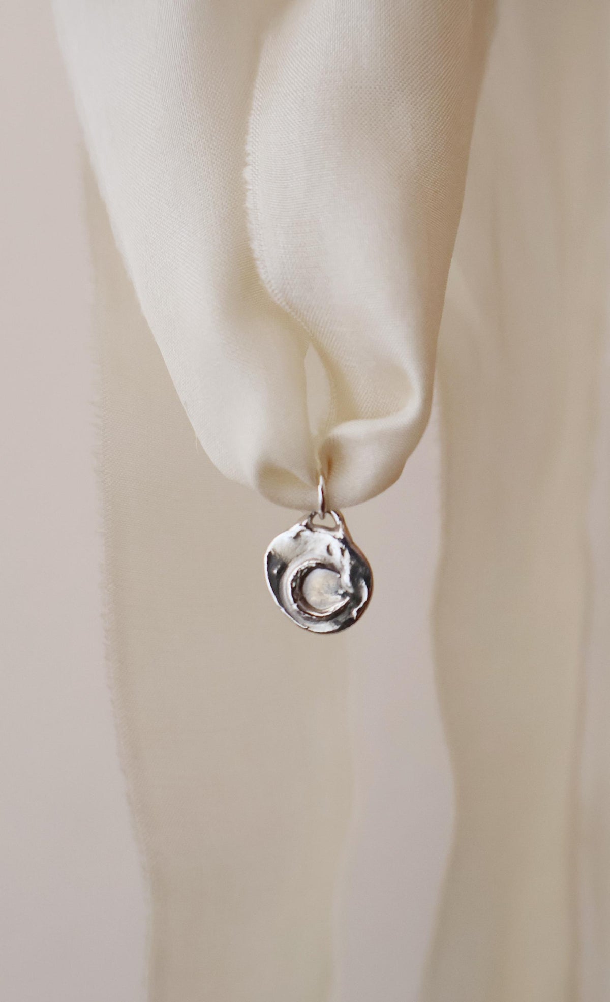 Handcrafted Sterling Silver Crescent Moon Pendant III